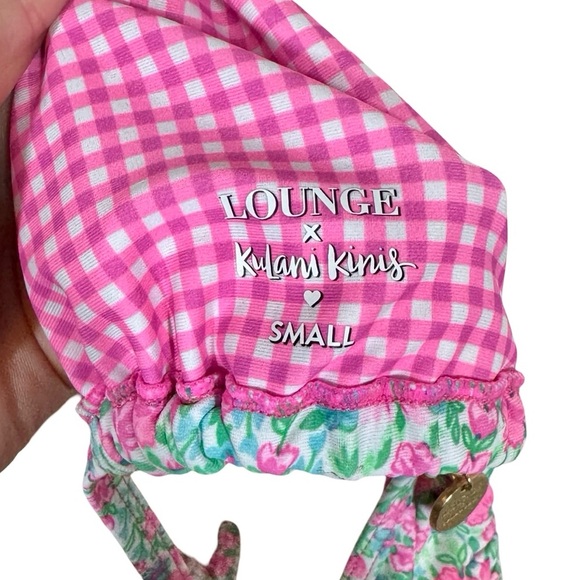 Lounge x Kulani Kinis Halter Bralette String Bikini Top in Sweet Pea Floral - Picture 13 of 16